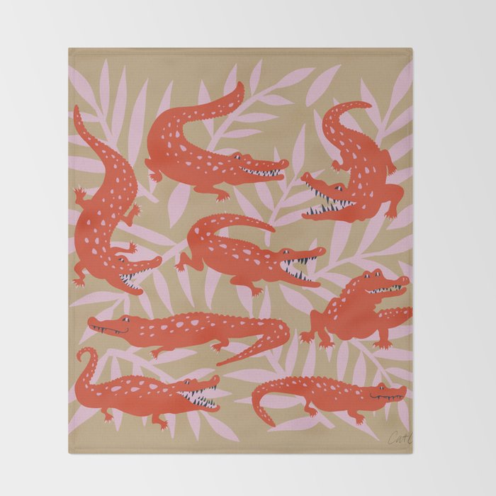 Alligator Collection â Coral & Pink Throw Blanket Gallery Image 2
