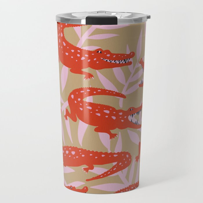 Alligator Collection â Coral & Pink Travel Mug Gallery Image 1