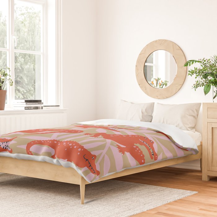 Alligator Collection â Coral & Pink Duvet Cover Gallery Image 2