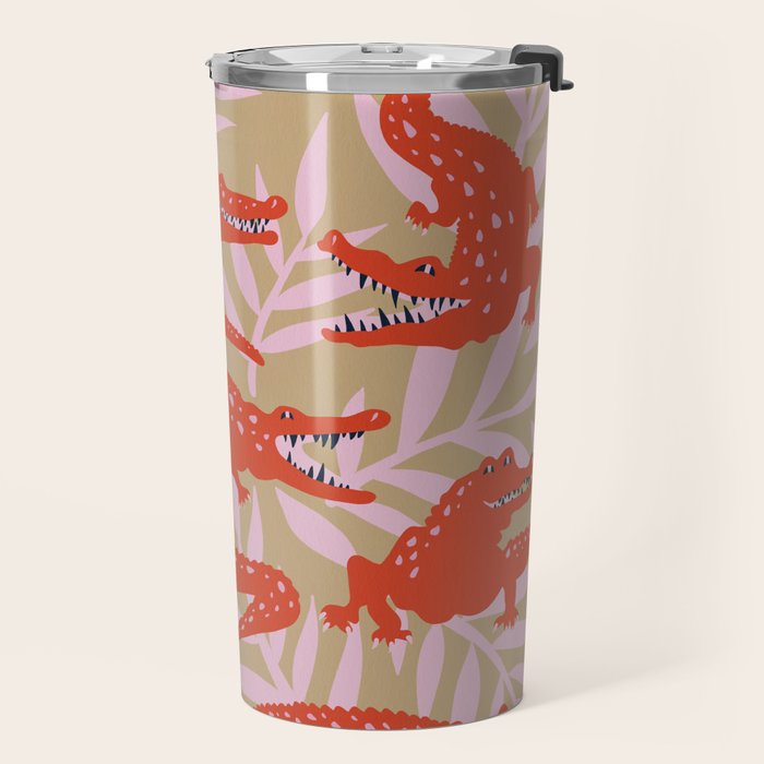 Alligator Collection â Coral & Pink Travel Mug Gallery Image 2