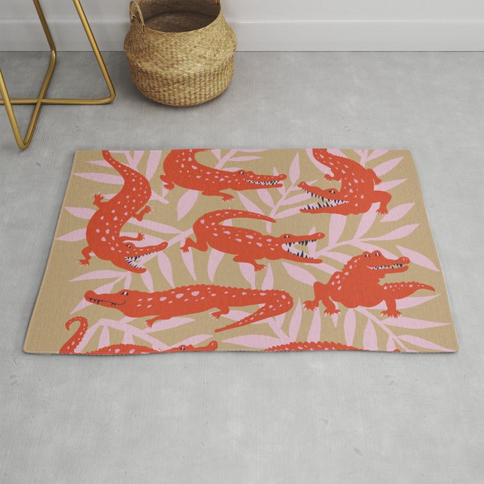 Alligator Collection â Coral & Pink Rug Gallery Image 1