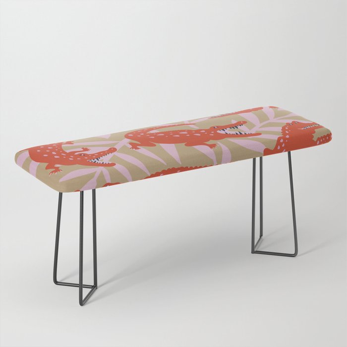 Alligator Collection â Coral & Pink Bench Gallery Image 1