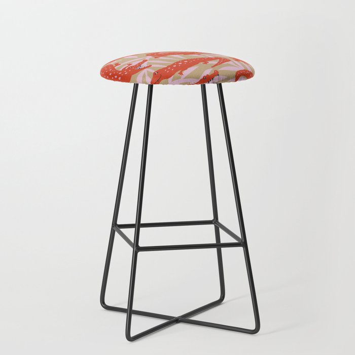 Alligator Collection â Coral & Pink Stool Gallery Image 1
