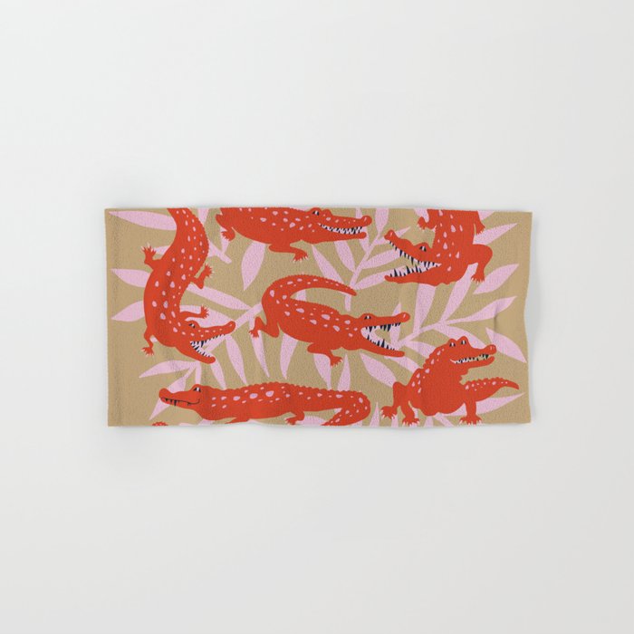 Alligator Collection â Coral & Pink Bath Towel Gallery Image 1