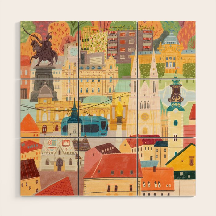 Zagreb Wood Wall Art Gallery Image 1