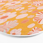 Pop Art Stripe Flowers in Retro Tangerine Bath Mat Gallery Image 3