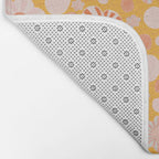 Pop Art Stripe Flowers in Retro Tangerine Bath Mat Gallery Image 2