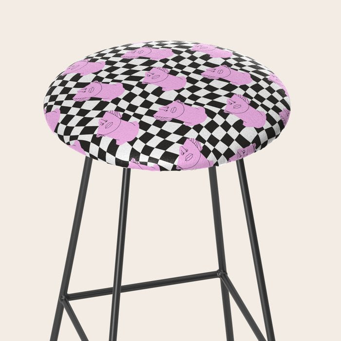 Retro greek statue vaporwave art pattern Stool Gallery Image 2