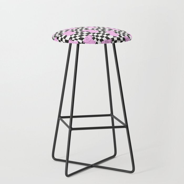 Retro greek statue vaporwave art pattern Stool Gallery Image 1