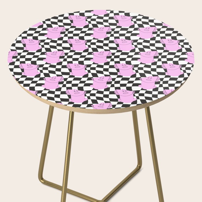 Retro greek statue vaporwave art pattern Side Table Gallery Image 2