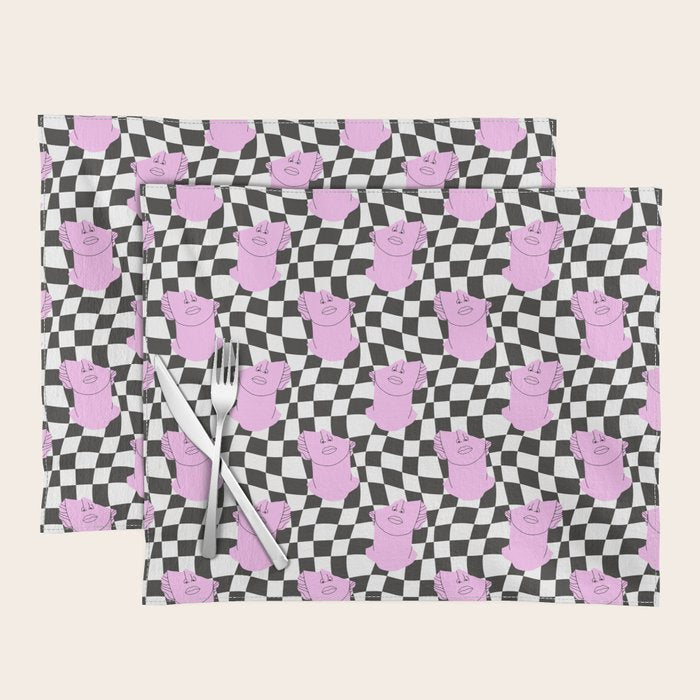 Retro greek statue vaporwave art pattern Placemat Gallery Image 1