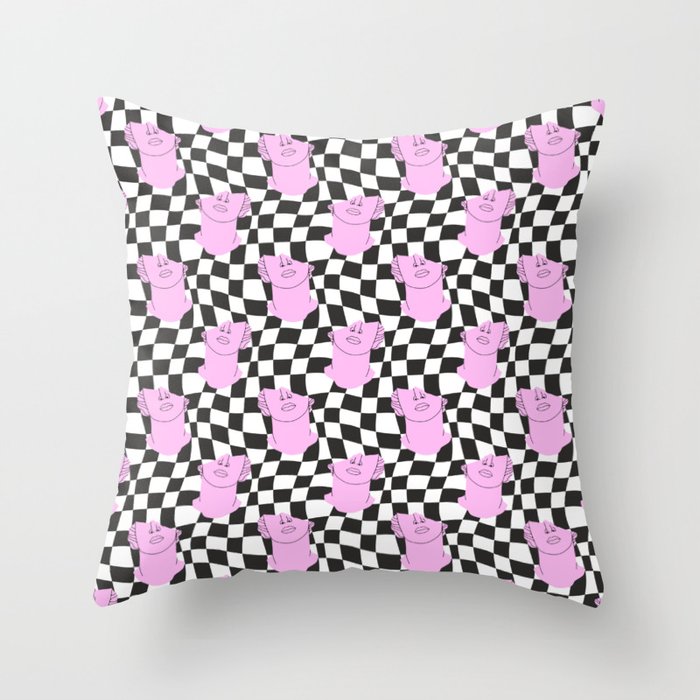 Retro greek statue vaporwave art pattern Throw Pillow Gallery Image 6