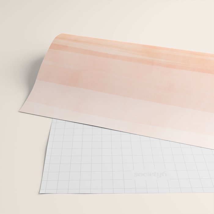 Light Sage Green Waves on a Peach Horizon, Abstract _watercolor color block Wrapping Paper Gallery Image 2