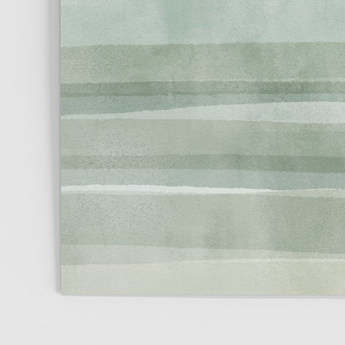 Light Sage Green Waves on a Peach Horizon, Abstract _watercolor color block Poster Gallery Image 3