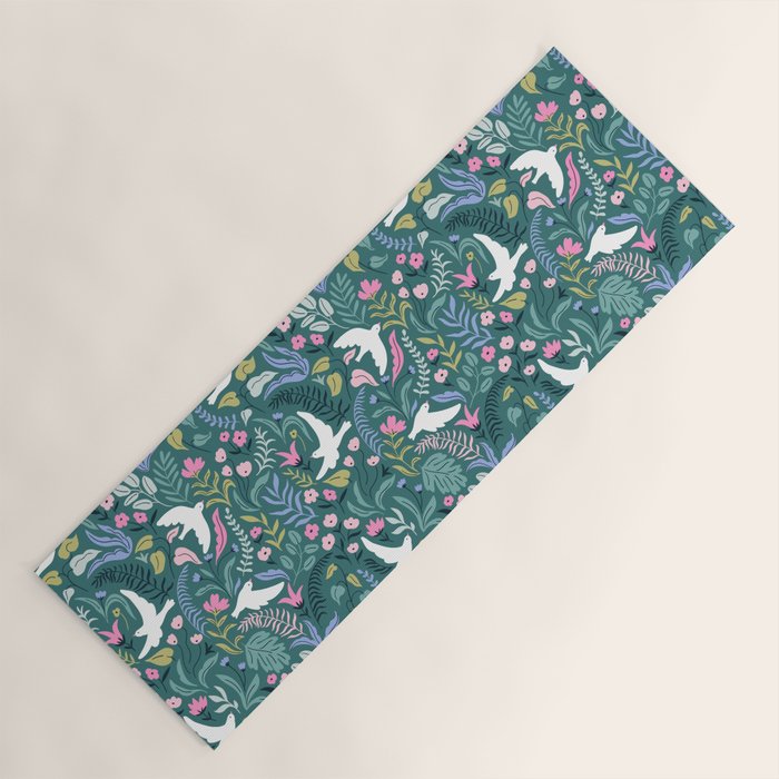 Garden and birds Yoga Mat Gallery Image 1
