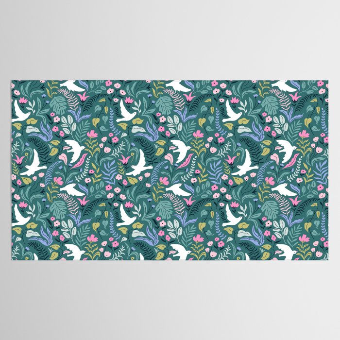Garden and birds Tablecloth Gallery Image 2
