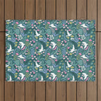 Garden and birds Outdoor Rug Gallery Image 1