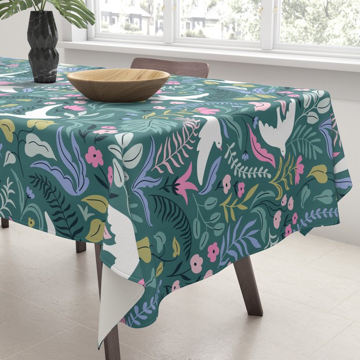 Garden and birds Tablecloth Gallery Image 3