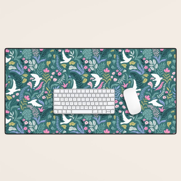 Garden and birds Desk Mat Gallery Image 1