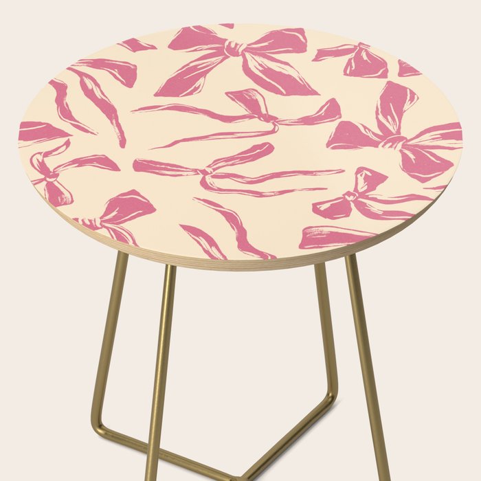 Pink bow pattern Side Table Gallery Image 2