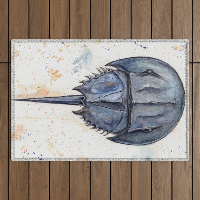 Horseshoe Crab Blues Outdoor Rug Gallery Image 1