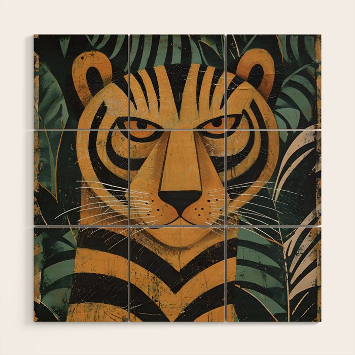 Zireth Tiger Wood Wall Art Gallery Image 1