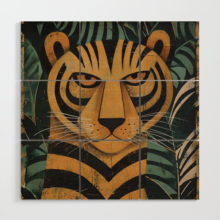 Zireth Tiger Wood Wall Art Gallery Image 1