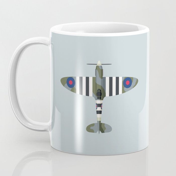 Spitfire WWII Fighter Aircraft - Grey Coffee Mug Gallery Image 3