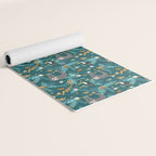Sloth Hanging in a Teal Forest Yoga Mat Gallery Image 2