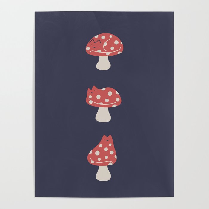 Cat and Plant 48: Cat Mushroom Poster Gallery Image 4