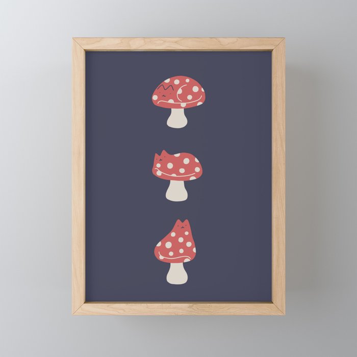 Cat and Plant 48: Cat Mushroom Mini Art Print Gallery Image 1