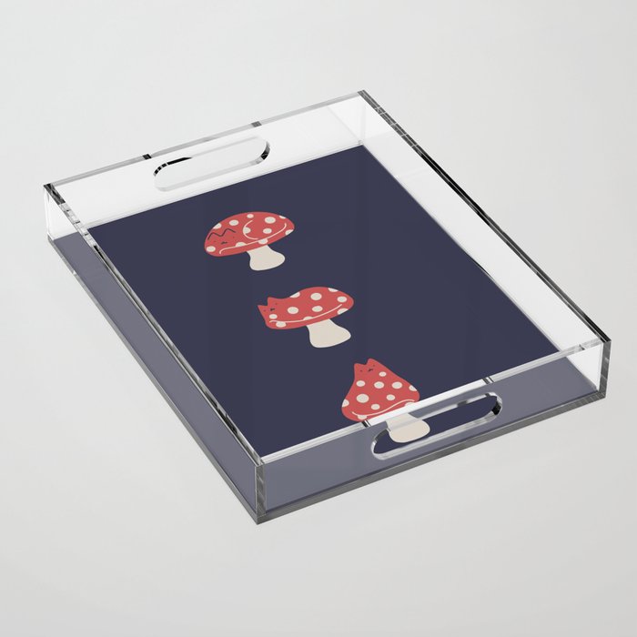 Cat and Plant 48: Cat Mushroom Acrylic Tray Gallery Image 1