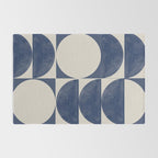 Mid Century Modern Geometric Blue Rug Gallery Image 2