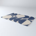 Mid Century Modern Geometric Blue Rug Gallery Image 3