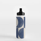Mid Century Modern Geometric Blue Water Bottle Gallery Image 2