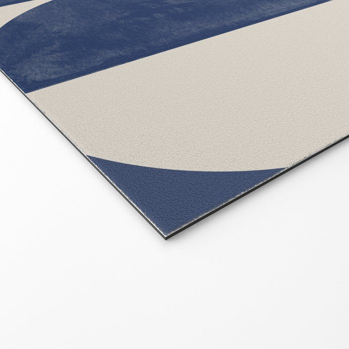 Mid Century Modern Geometric Blue Welcome Mat Gallery Image 2