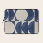 Mid Century Modern Geometric Blue Laptop Sleeve Gallery Image 1