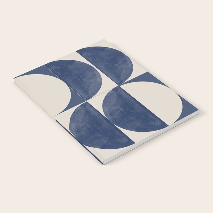 Mid Century Modern Geometric Blue Notebook Gallery Image 2