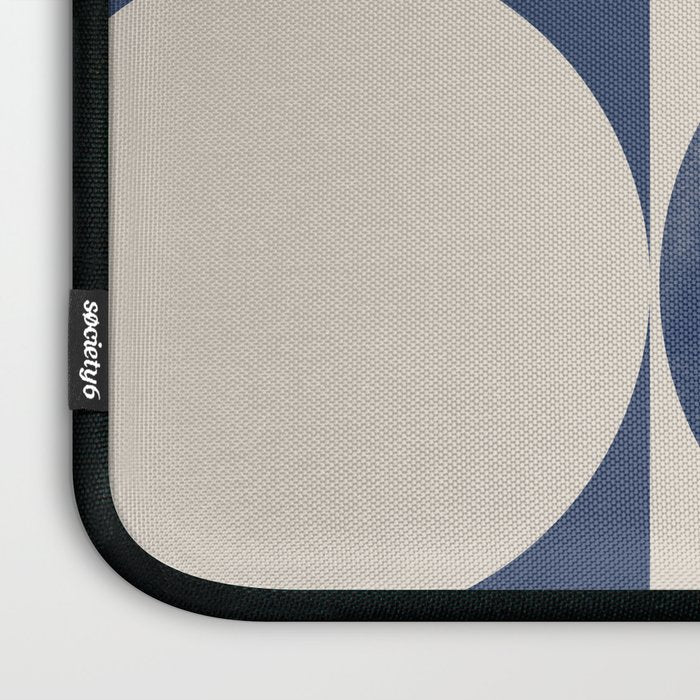 Mid Century Modern Geometric Blue Laptop Sleeve Gallery Image 3