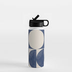 Mid Century Modern Geometric Blue Water Bottle Gallery Image 1