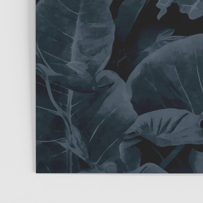 Moody Jungle Vibes Dark Teal Monstera And Palm Leaves Poster Gallery Image 3