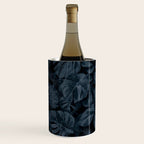 Moody Jungle Vibes Dark Teal Monstera And Palm Leaves Wine Chiller Gallery Image 3