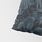 Moody Jungle Vibes Dark Teal Monstera And Palm Leaves Pillow Sham Gallery Image 4
