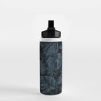 Moody Jungle Vibes Dark Teal Monstera And Palm Leaves Water Bottle Gallery Image 2