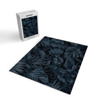 Moody Jungle Vibes Dark Teal Monstera And Palm Leaves Jigsaw Puzzle Gallery Image 2