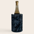 Moody Jungle Vibes Dark Teal Monstera And Palm Leaves Wine Chiller Gallery Image 2