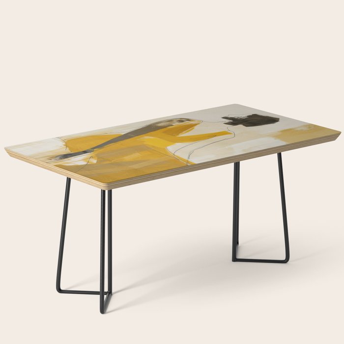 Modern Abstract Woman in Yellow Dress Coffee Table Gallery Image 1