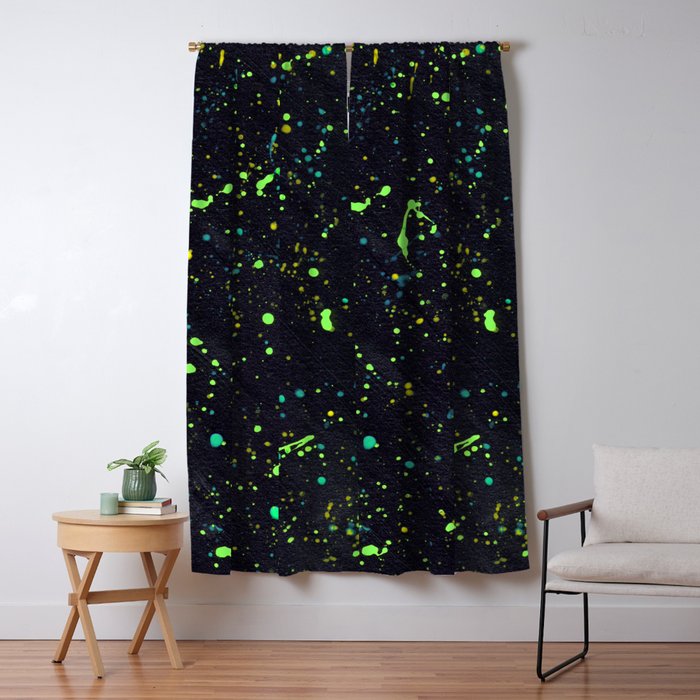 Blacklight Party Splatter Painting Version 2 Window Curtain Gallery Image 5