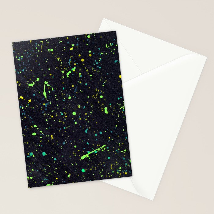 Blacklight Party Splatter Painting Version 2 Stationery Card Gallery Image 2