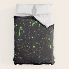 Blacklight Party Splatter Painting Version 2 Comforter Gallery Image 6